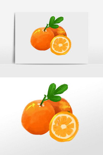 卡通漫画手绘夏季水果橙子背景元素图片