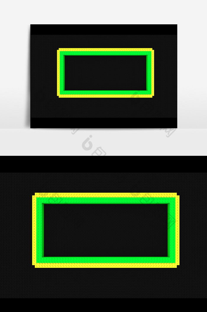 彩色绿黄几何方块的图片图片