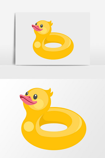 卡通黄色鸭子游泳圈图片