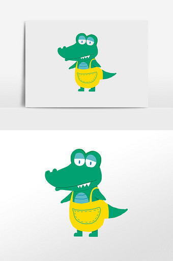 小鳄鱼元素卡通可爱免费下载单个元素小清新图片