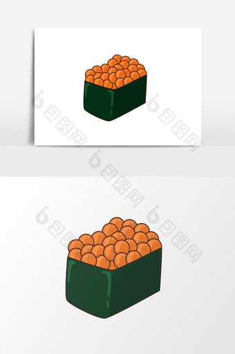 矢量手绘鱼籽寿司元素图片
