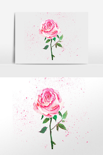 清新手绘花卉玫瑰插画元素图片