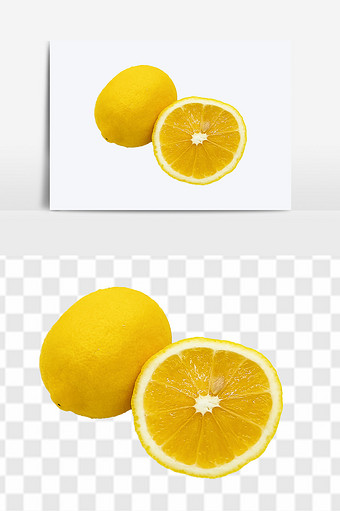 新鲜柠檬高清水果元素图片