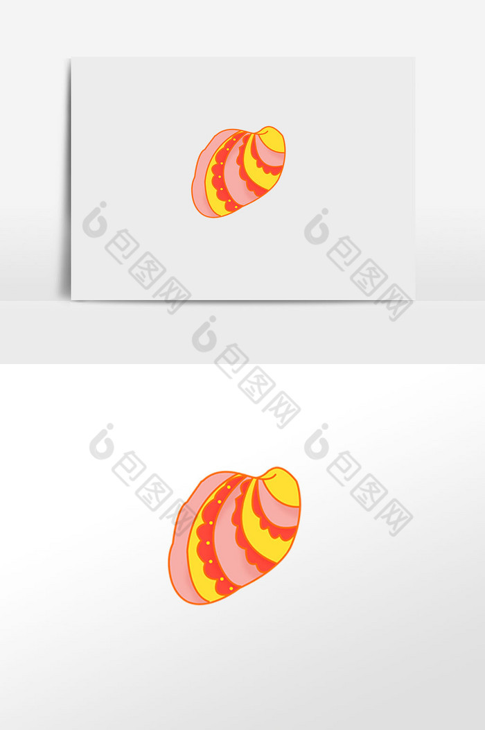 贝壳素材插画元素彩色贝壳手绘图片