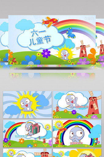 MG动画 六一儿童节相册AE模板图片
