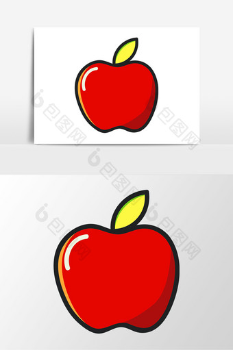 红色手绘苹果元素图片