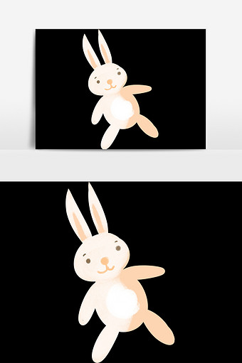 兔子娃娃插画元素素材图片