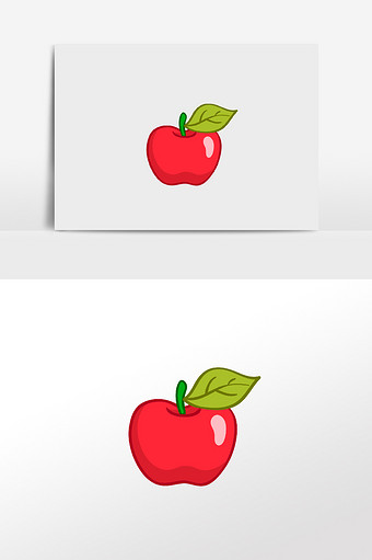 手绘红红的苹果元素图片