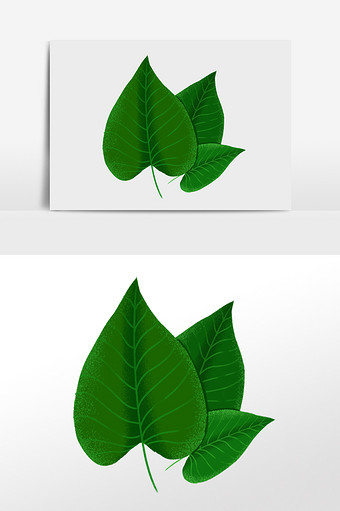 手绘绿色植物绿叶图片