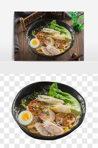 日式叉烧拉面料理元素图片