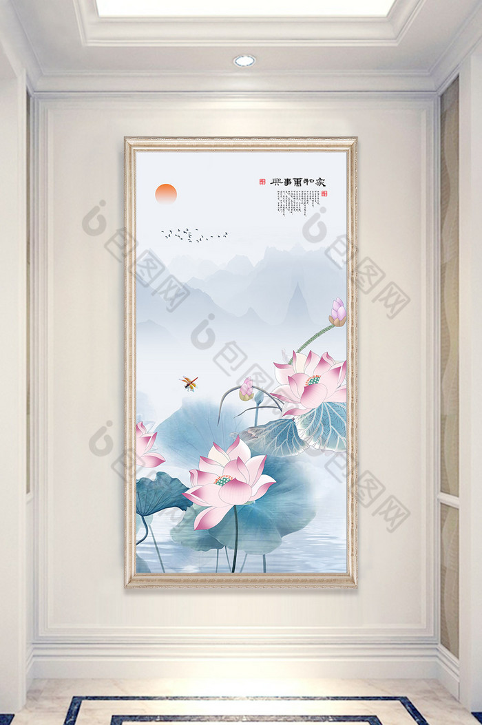 新中式花卉浮雕图片