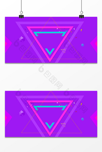 紫色三角形几何背景图片
