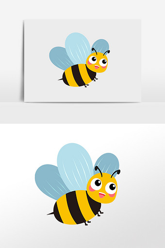 卡通可爱小蜜蜂插画元素图片
