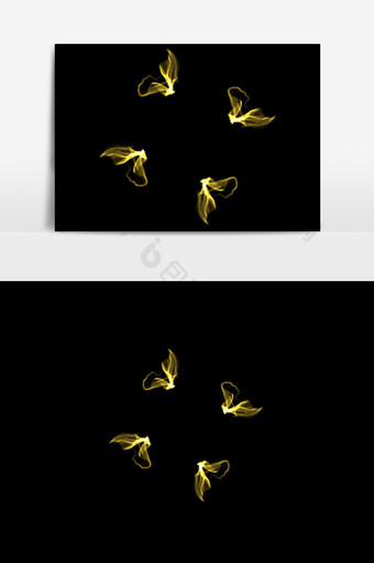 金色艺术花纹效果PNG免抠素材图片