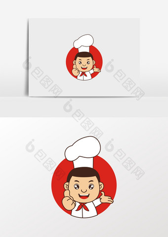 卡通餐饮厨师小伙子形像图片