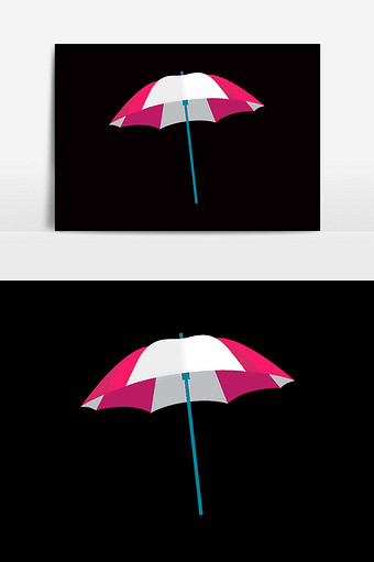 卡通免扣遮阳伞元素图片