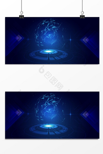 蓝色梦幻科技背景设计背景图片