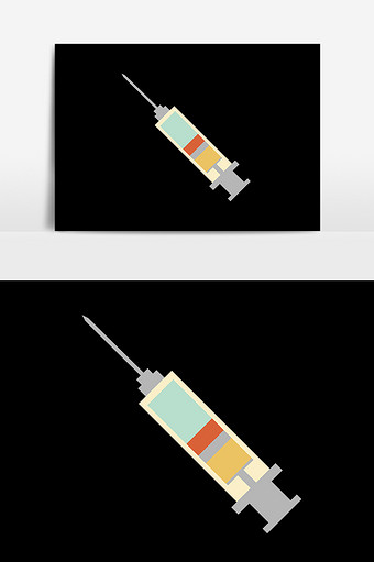 矢量扁平打针针筒针管图片