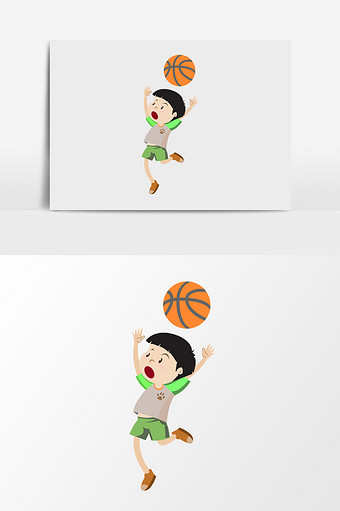可爱卡通打篮球男孩图片