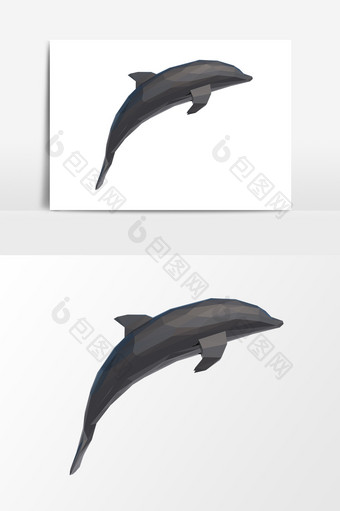 立体海豚卡通海洋鱼类素材图片