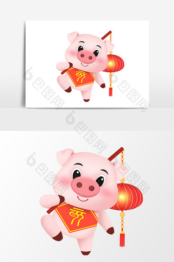 可爱2019年猪年十二生肖卡通猪动漫形象图片