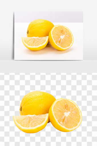 新鲜高清柠檬免抠透底水果元素素材图片