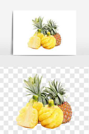 新鲜迷你菠萝凤梨小菠萝元素图片