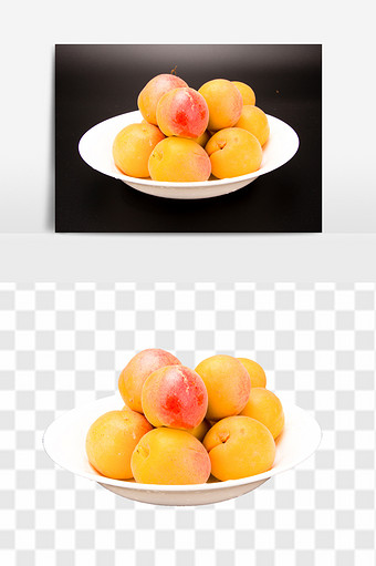 新鲜免抠杏高清电商实拍水果元素图片