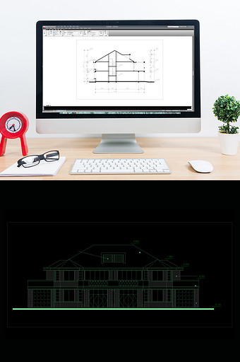 一套连体别墅CAD建筑设计施工图图片