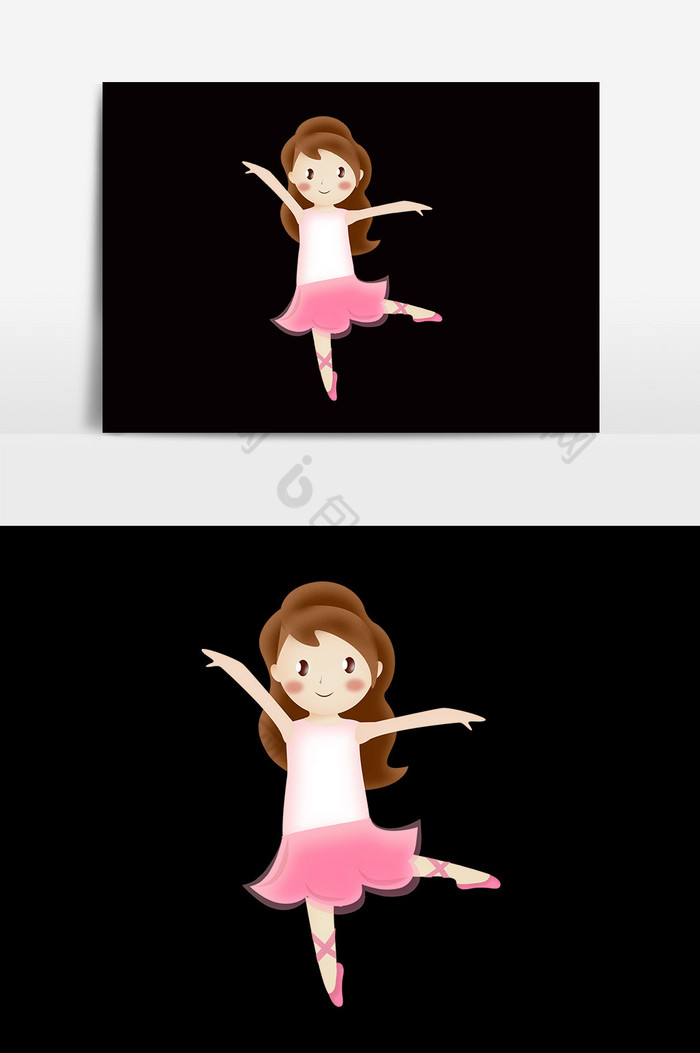 舞蹈元素舞蹈插画唯美女孩图片