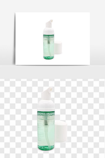透明瓶洁面慕斯化妆品元素图片