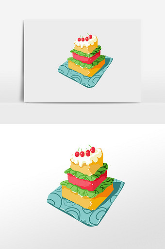 美味儿童蛋糕插画素材图片