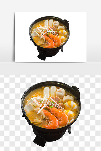 香浓芝士锅日式料理元素图片