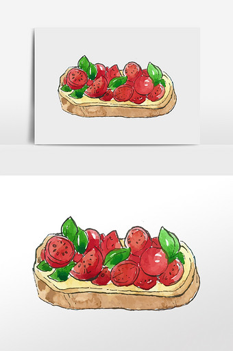 卡通清新水果蛋糕插画元素图片