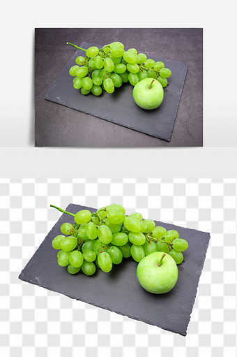 新鲜苹果葡萄免抠透底水果元素图片