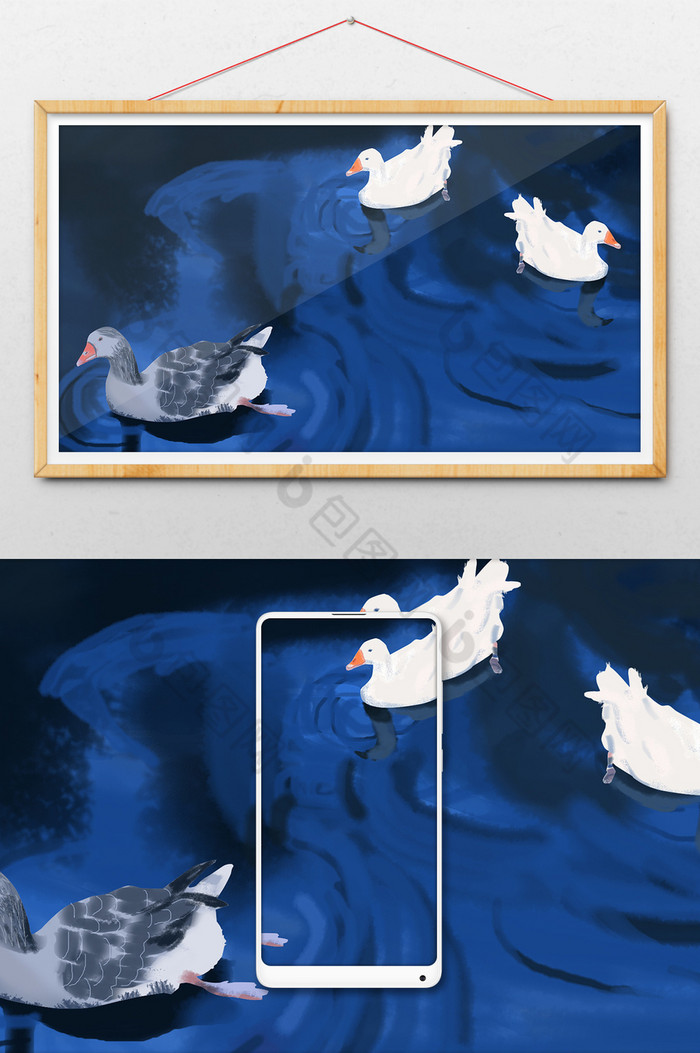 蓝色海鸥趣味性图片
