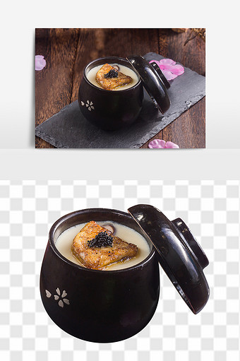 鹅肝蒸蛋日式料理元素图片