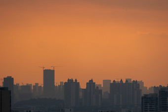 广州地标城市雾霾交通