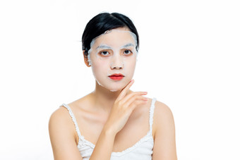 甜美青年女性美妆护肤手拿护肤品肌肤妆容动作展示 skin care