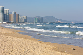 海景海滩浪花波浪沙滩