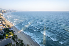 航拍海水海浪浪花海边