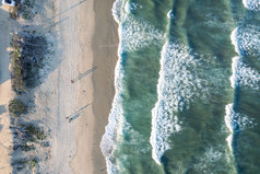 航拍海水海浪浪花海边