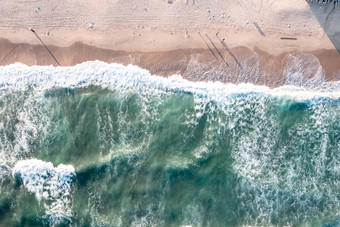 航拍海水海浪浪花海边