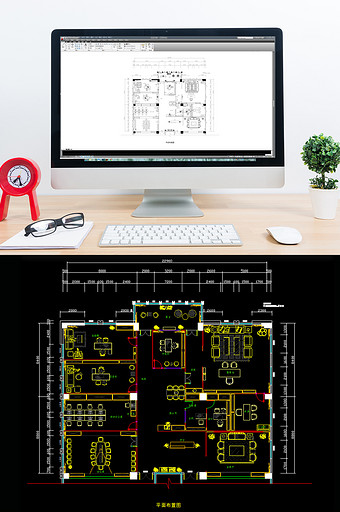 400平的办公室CAD施工图图片
