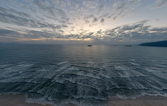 航拍海水海浪浪花海边