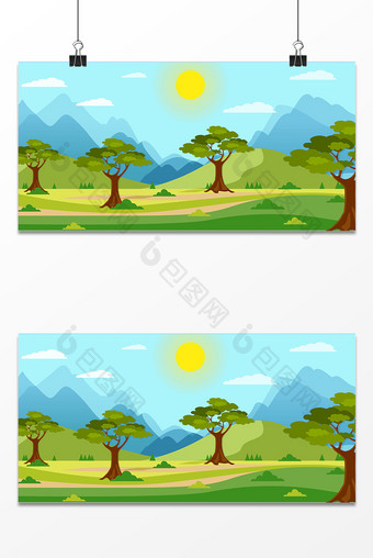 清新植物树木设计背景图图片
