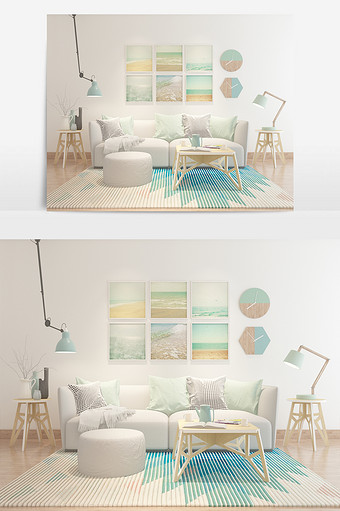 沙发组合清新简约现代风格图片