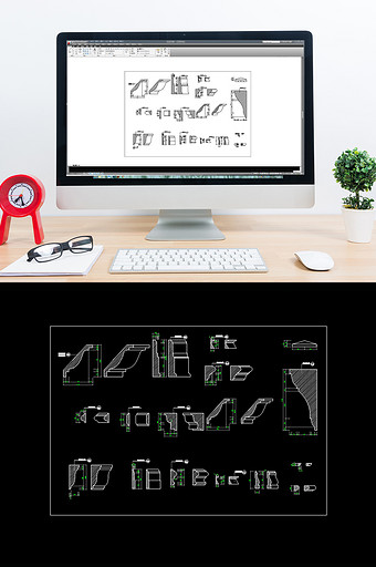 CAD常用建筑模块石材线条地脚线天花角线图片