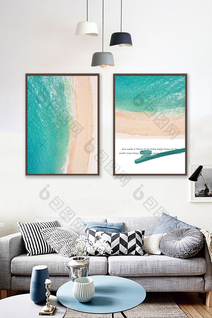 马来西亚海滩风景装饰画东南亚海洋风装饰图片图片