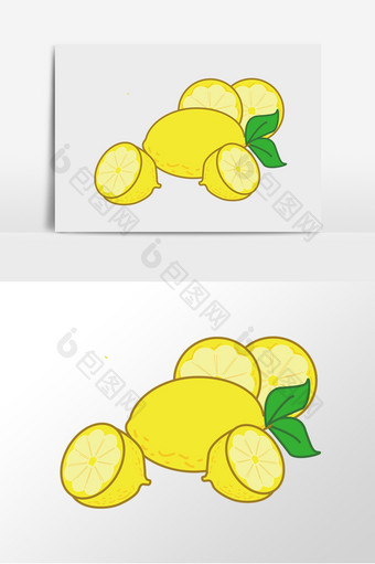清凉夏日卡通柠檬元素图片